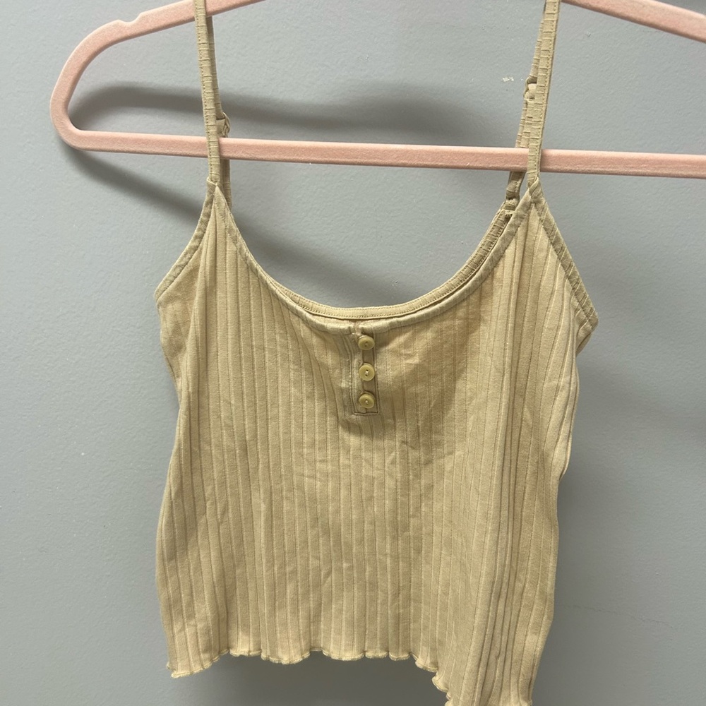 American Eagle Outfitters Beige Ribbed Camisole